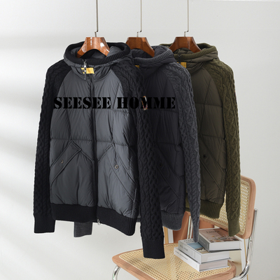 贸易正品PJS男羽绒服短款拼接