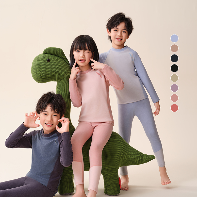 儿童保暖内衣套装秋冬新款德绒男女童家居服打底睡衣青少年秋衣裤
