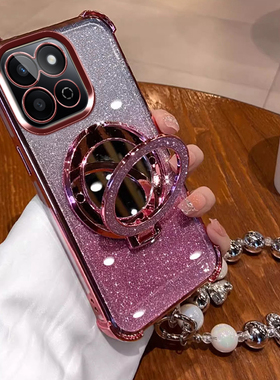 适用于荣耀X8A手机壳5g版honor x8B保护套RBN-NX1镜子支架LLY-LX1防摔女款外壳