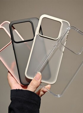 肤感磨砂护甲适用OPPO手机壳Realme真我GT8Pro全包高档隐沙黑色防摔冰雾白软边冰晶透明大孔硬壳简约款保护套