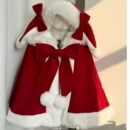 绒绒斗篷冬季 披肩洛丽塔斗篷带帽子加厚秋冬蝴蝶结洛丽塔斗篷外套