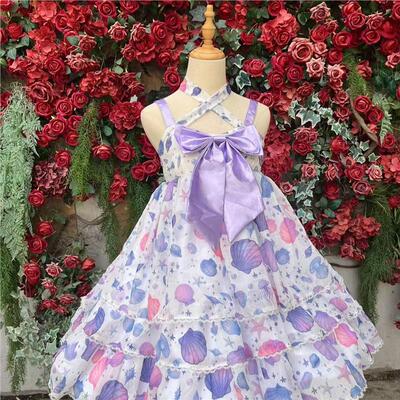 草莓爱丽丝 贝壳柄 三段式基础款lolita吊带裙学生jsk连衣裙
