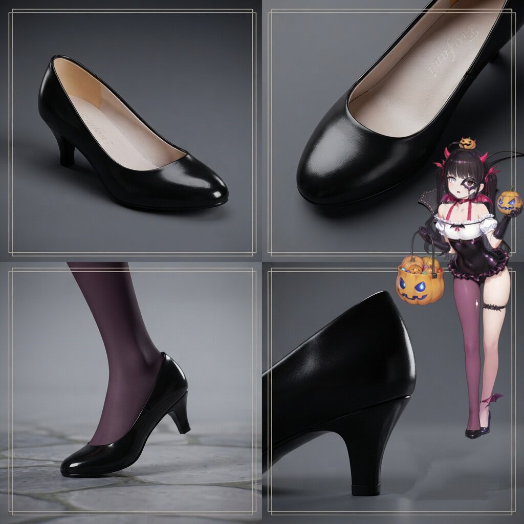棕色尘埃2 索尼娅cos鞋子 二次元万圣节黑色高跟cosplay鞋子现货
