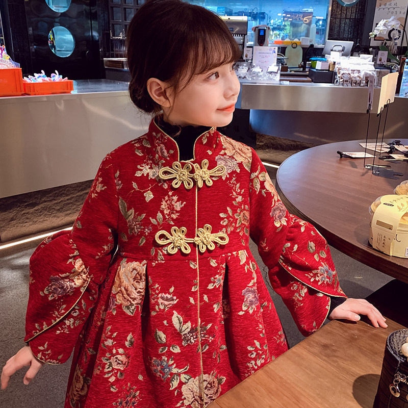 女童连衣裙女孩中国风红色夹棉新年装冬装2025新款洋气儿童公主裙,童装/婴儿装/亲子装,连衣裙,淘宝优惠券,粉丝福利购,淘宝优惠卷