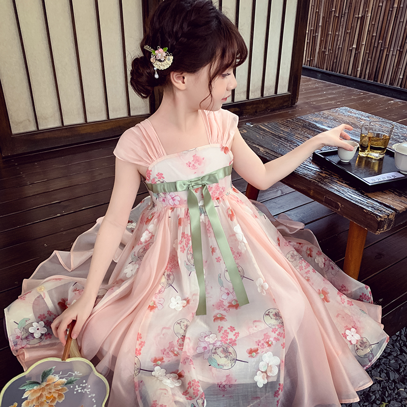 中式改良水墨晕染花朵仙气汉服裙