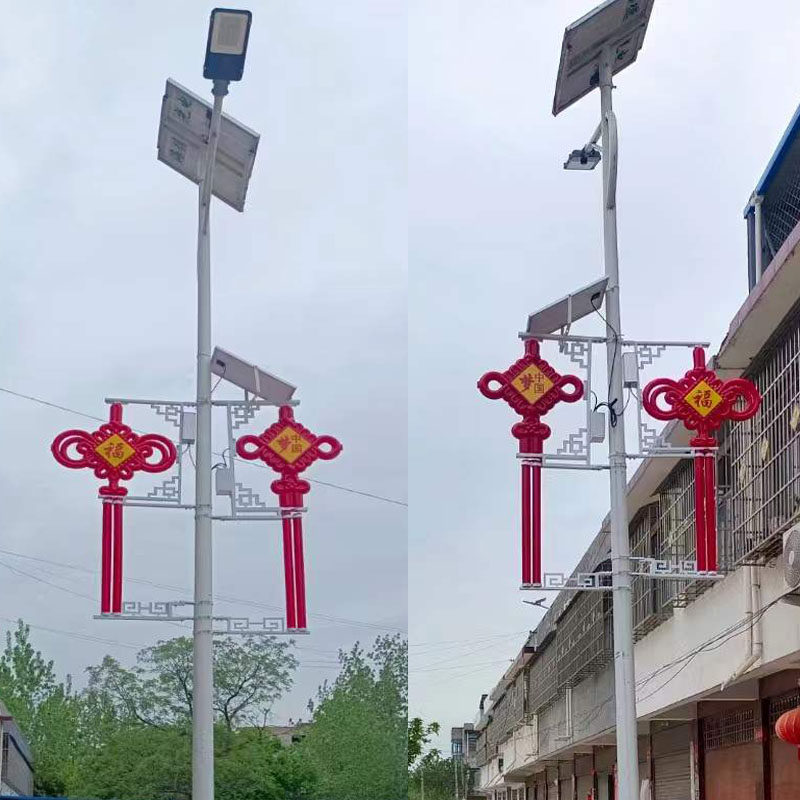 新农村户外太阳能光伏6米道路灯电杆中国结led节日智能光控装饰灯