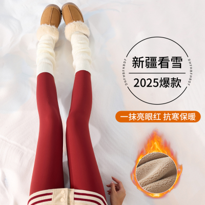 新疆穿搭安可拉红鲨鱼裤女加绒