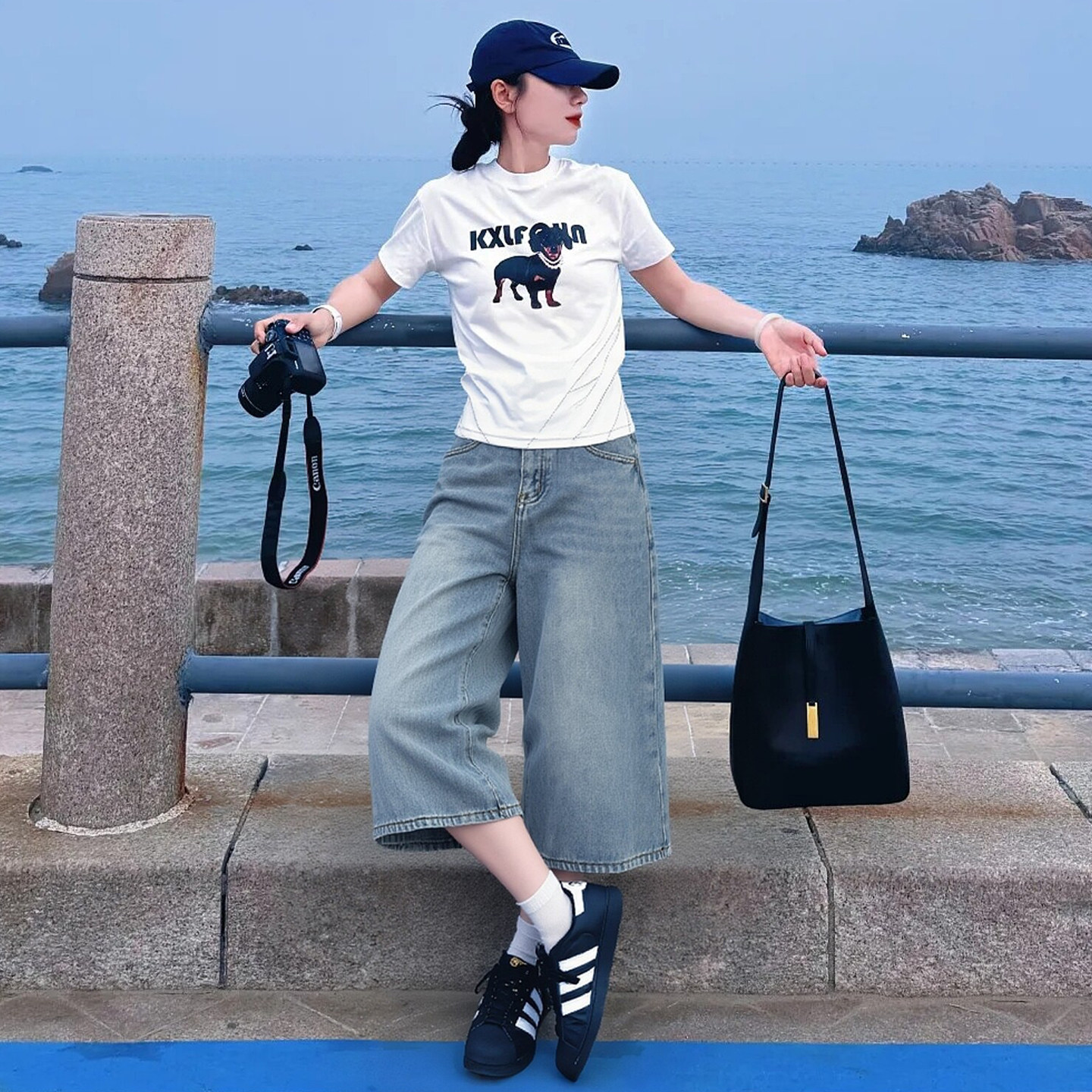 小个子七分牛仔裤女2026新款浅色高腰宽松直筒阔腿裤夏季薄款冰丝