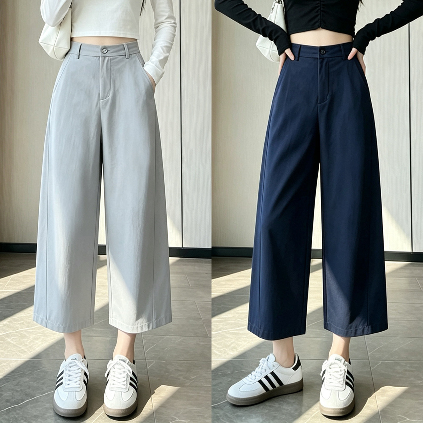 小个子西装阔腿裤女2026新款