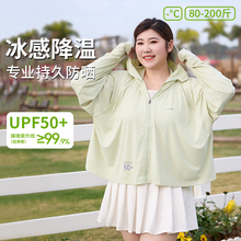胖mm防晒衣女帽子面罩一体防紫外线大码2025新款冰丝外套加大薄款