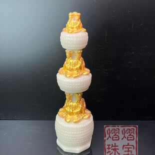 夜光舍利塔摆件静谧守护舍利塔佛塔摆件供养佛堂供奉玄关陀罗尼摆