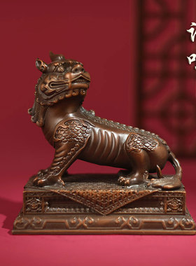 铜谛听摆件九华山地藏王坐骑铜貔貅独角兽地一对帝听家居客厅