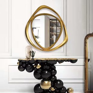 欧式创意装饰镜家居大厅背景挂镜浴室艺术镜户玄关壁炉壁饰镜定制