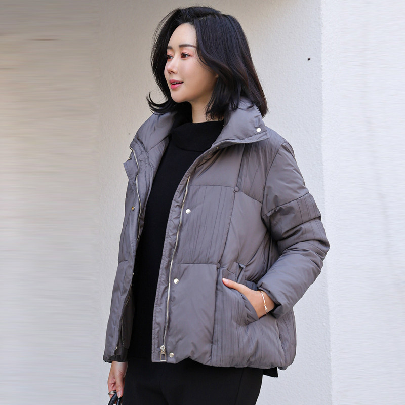 韩国冬季短款立领羽绒服鸭绒服