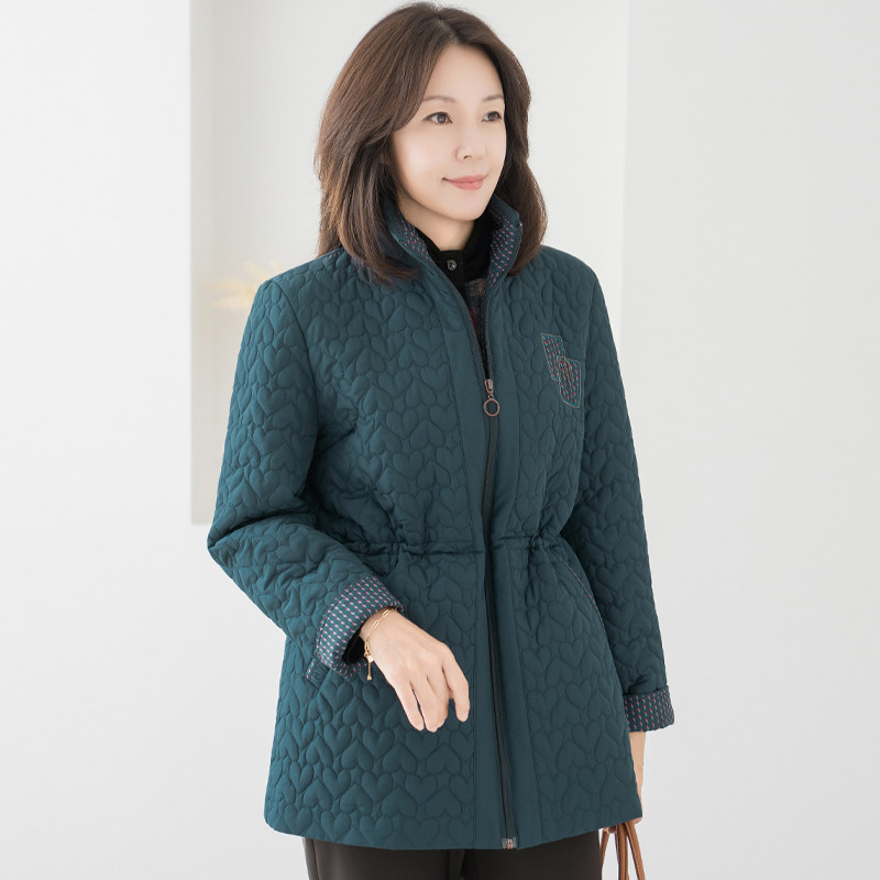 2025新款中老年女装立领中长款