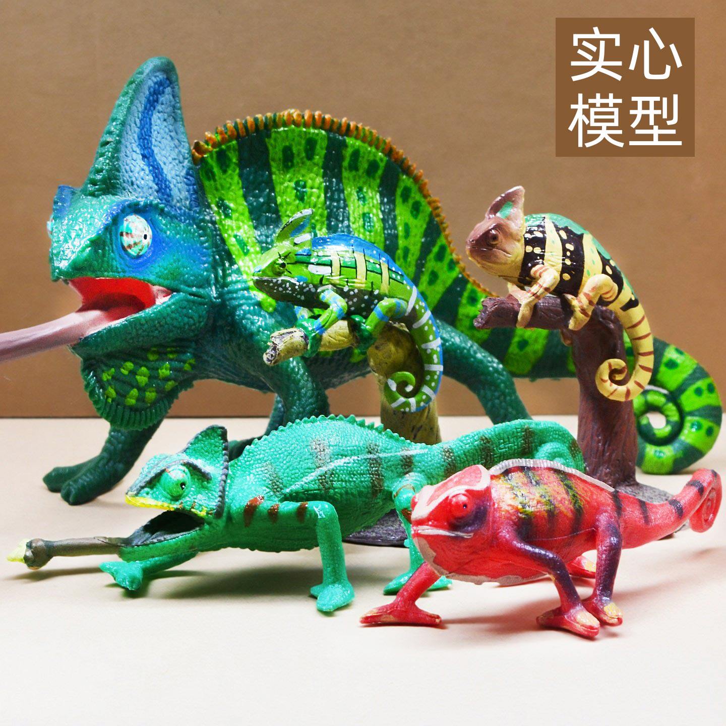 仿真蜥蜴模型变色龙玩具两栖爬行动物红眼树蛙摆件青蛙巨蜥手办