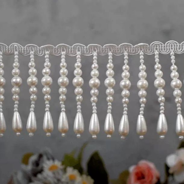 手工DIY服饰流苏串珠灯饰吊坠珠子鞋帽配饰 复古珍珠服装辅料花边