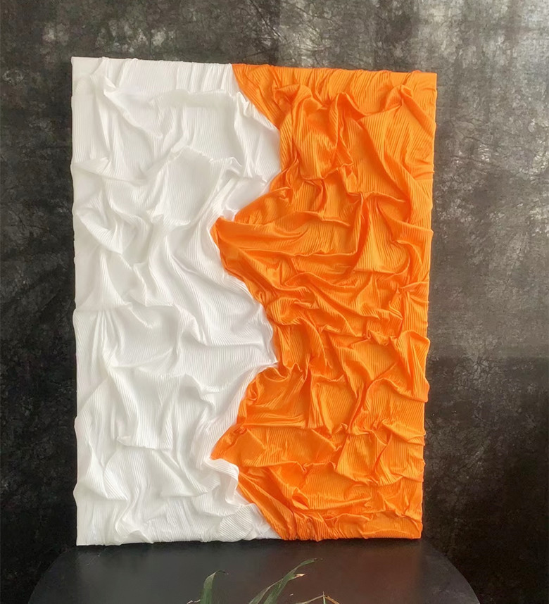 高端定制三宅一生褶皱肌理装饰画成品压褶百褶布料手工面料