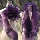 一米价宽13CM深紫色宽荷叶花边波浪大花边百褶皱设计师花边辅料