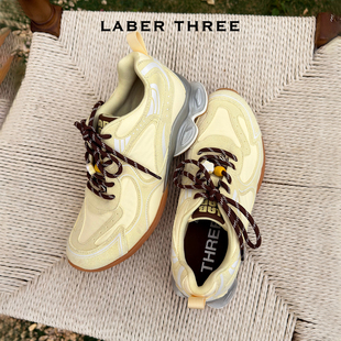 LABERTHREE26春季新品串珠芭蕾运动德训鞋厚底增高日常舒适休闲鞋