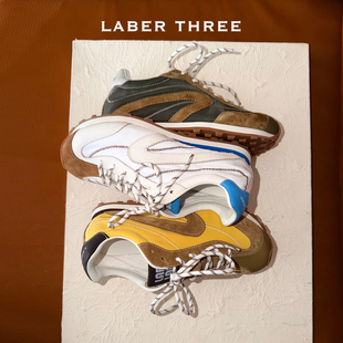 LABERTHREE26春新品山野几何大头德训鞋阿甘鞋内增高休闲运动女鞋