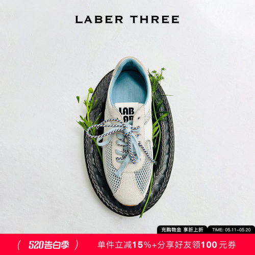 LABER THREE 春季新品网球德训鞋羊皮垫脚舒适复古时尚低跟运动鞋