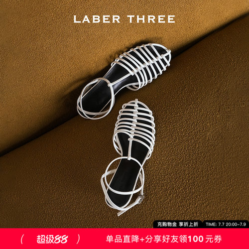 LABERTHREE金属细带罗马凉鞋
