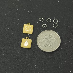 ff14职业吊坠定制游戏周边爆弹怪钛钢宝石兽吊牌钢色方形激光饰品