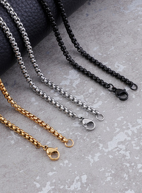 TACAPS方珍珠钛钢项链男女通用