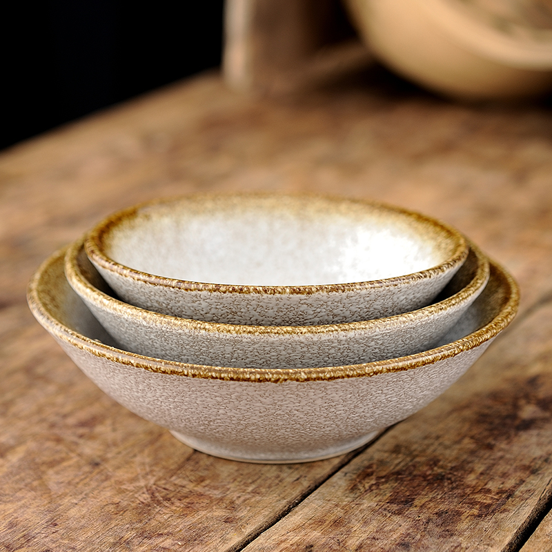 欣睿粗陶仿古酒店家用手工饭碗