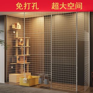 猫咪围栏宠物围栏猫珊栏隔断家用室内免打孔宠物笼子猫笼大号铁网