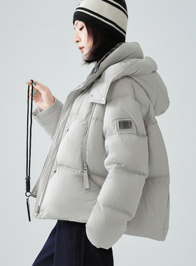 短款90%白鸭绒2025冬季新款时尚保暖休闲羽绒服面包服小个子外套