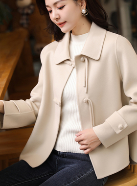 双面呢女羊绒大衣香风外套女2025秋冬中国风短款小个子高端气质