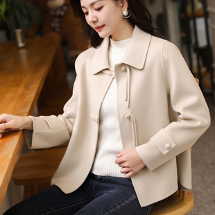 双面呢女羊绒大衣香风外套女2025秋冬中国风短款小个子高端气质