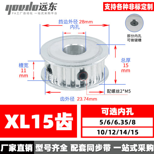 xl15同步轮两面平无台阶外径