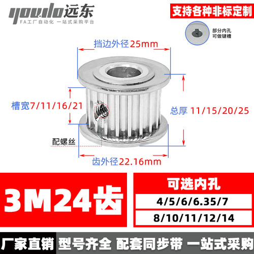 3m24两面平同步轮AF传动
