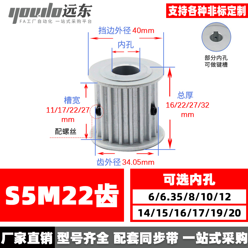 无台s5m22两面平同步轮