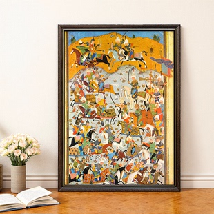 波斯细密画阿拉伯伊朗印度土耳其风情餐厅装饰画卧室玄关书房画