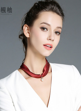 真丝丝巾项链女春秋冬懒人小领巾
