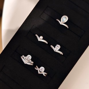 合集约瑟芬冠冕皇冠戒指925纯银轻奢高级感初旭珍珠开口指环婚戒