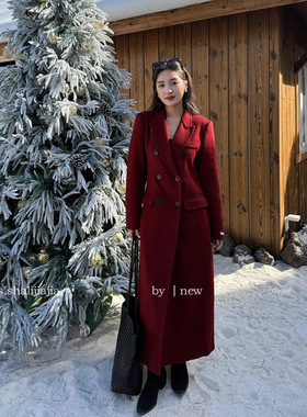 LS述致 简约优雅时髦长款风衣外套女2025秋冬新款大衣女装D2958#