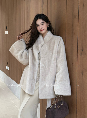 LS 时髦保暖氛围感毛毛外套女 广州十三行2025冬新品女装上衣Y18#