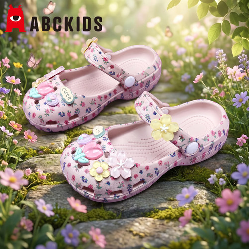 abckids儿童拖鞋女童洞洞鞋夏季