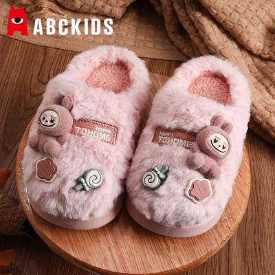 拉布布儿童棉拖鞋女童冬季新款亲子棉鞋女宝宝eva软底保暖居家