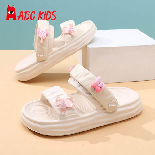 Abckids夏季女童凉鞋沙滩鞋