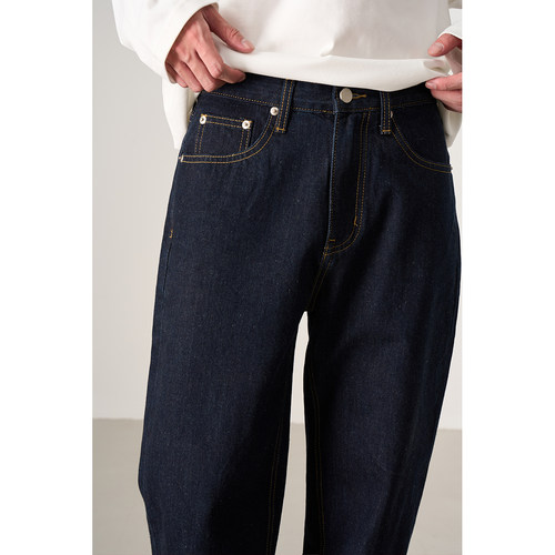 春季100%棉原色阔腿牛仔裤