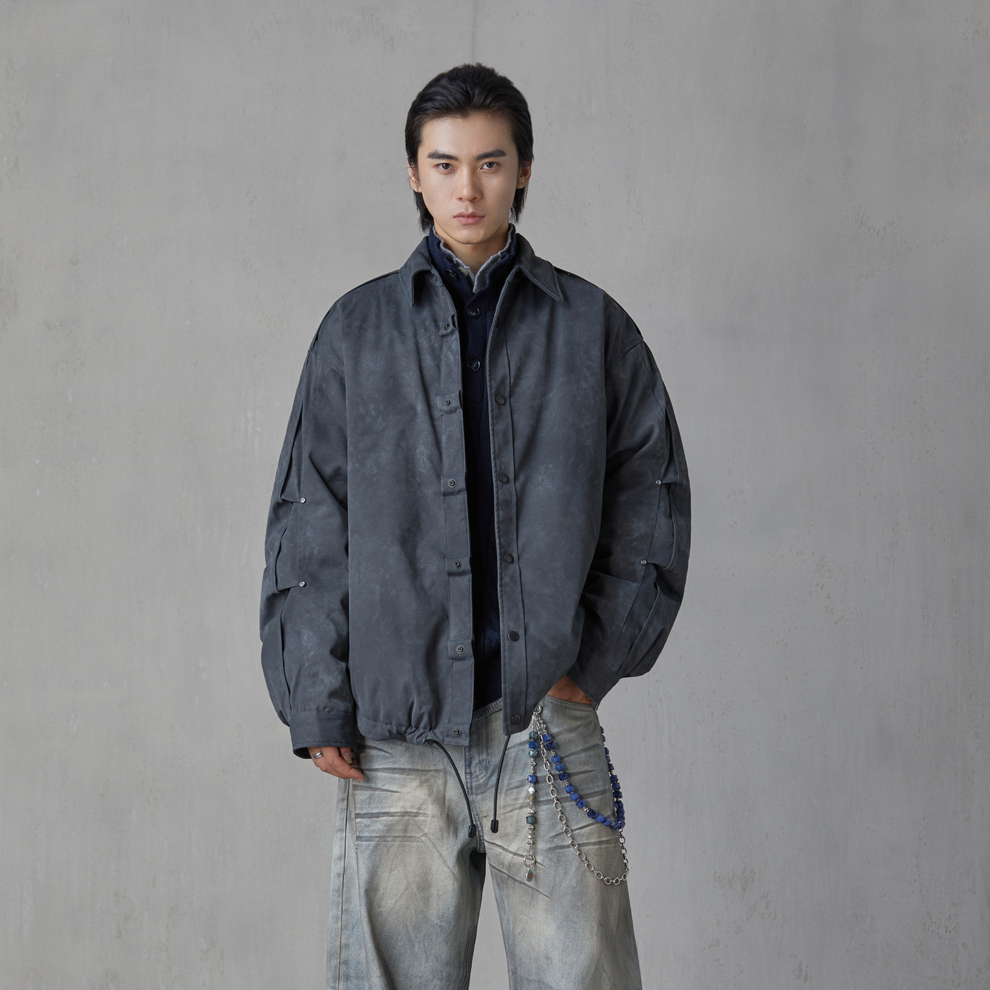 hebbles/亨佰仕冬季羽绒服夹克外套新款休闲美式翻领工装宽松