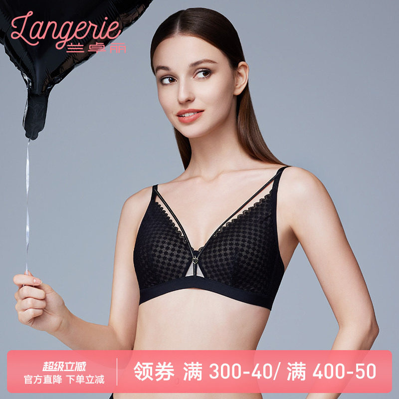 兰卓丽内衣女性感蕾丝三角杯包容不易空杯胸罩舒适无钢圈薄杯文胸