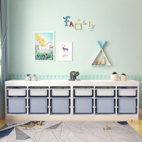 儿童书架玩具收纳架柜电视柜儿童柜实木儿童房舒法特置物架收纳柜