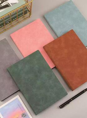 羊巴皮皮面本A5笔记本新款本子简约学生大号加厚会议记录办公